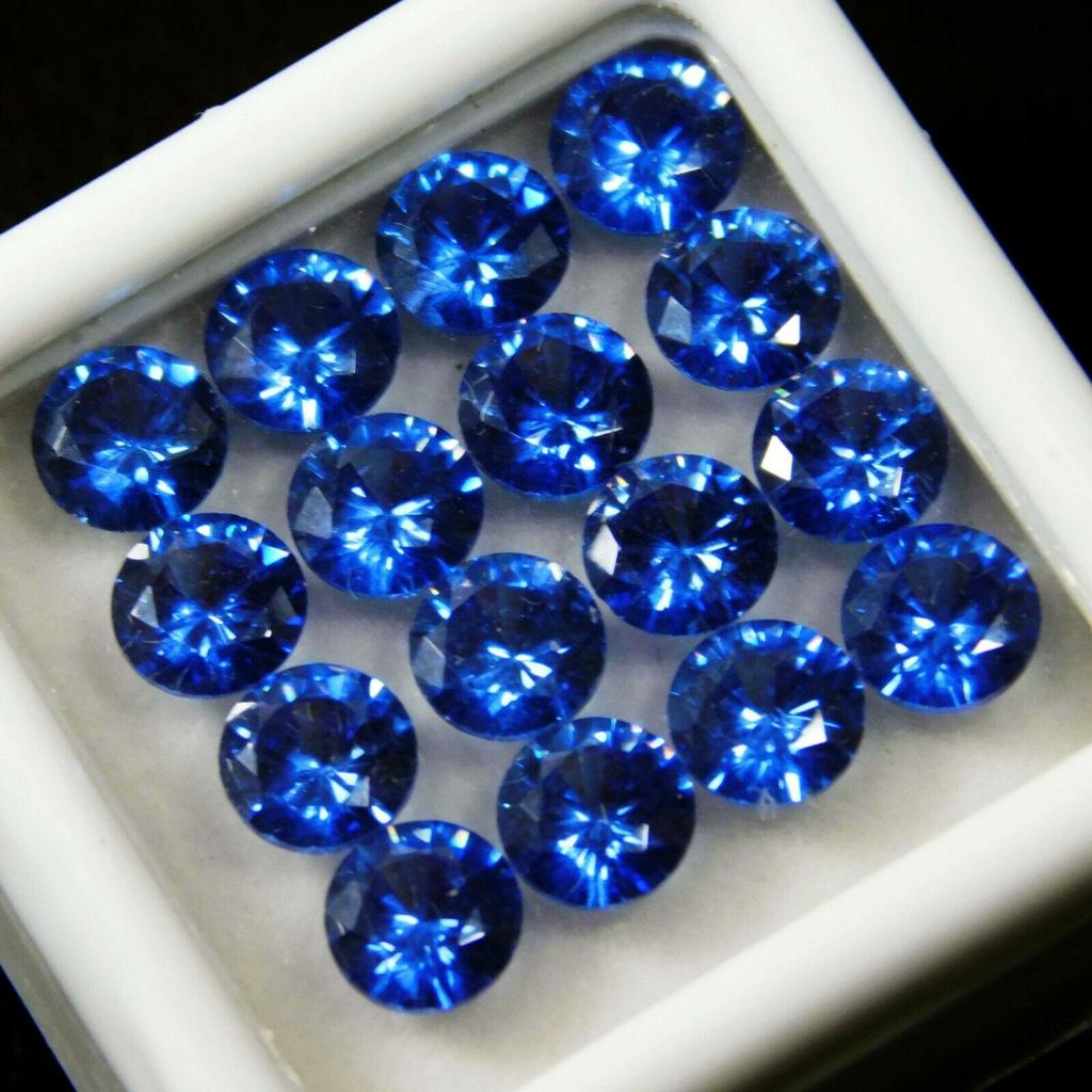 50 PCS Natural Blue Sapphire 5x5mm Round Cut Loose Gemstone Lot