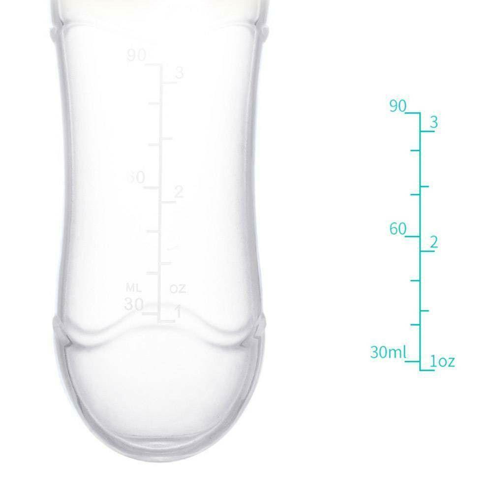 New Fashion Squeeze Silicone Feeding Bottle Food Rice Feeder Milk Bottle With Spoon