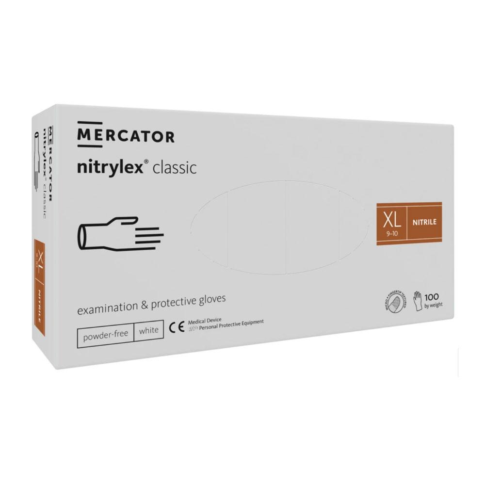 Mercator Nitrylex Classic White Nitrile Gloves 100 Pieces