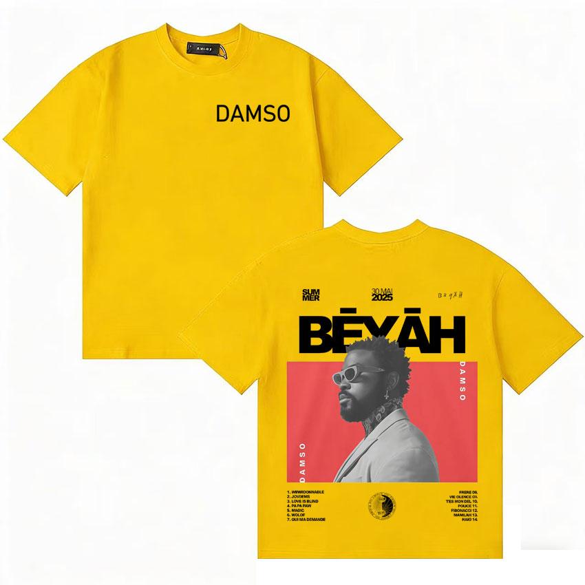 Певец Damso Летний Альбом Футболка Мода Оверсайз Уютная Готическая Футболка с Коротким Рукавом Унисекс Женская Ретро Эстетика Уличная Одежда