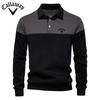 Callaway 2025 Весна Новый Длинный Рукав Поло Воротник Толстовка Вышитая Мужская Большой Размер Высокого Качества Повседневная Мужская Толстовка