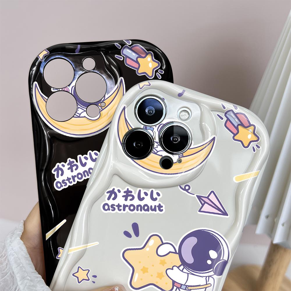 Мультяшный узор кремовая текстура чехол волнистый край мягкий силиконовый чехол для телефона чехол для iPhone Samsung Huawei Honor Xiaomi Redmi Infinix Tecno