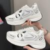 Fashion Big Size 36-41 Platform Sneakers Women Mesh Solid Color Breathable Trainers Lace-up Round Toe Thick Sole Ladies Shoes