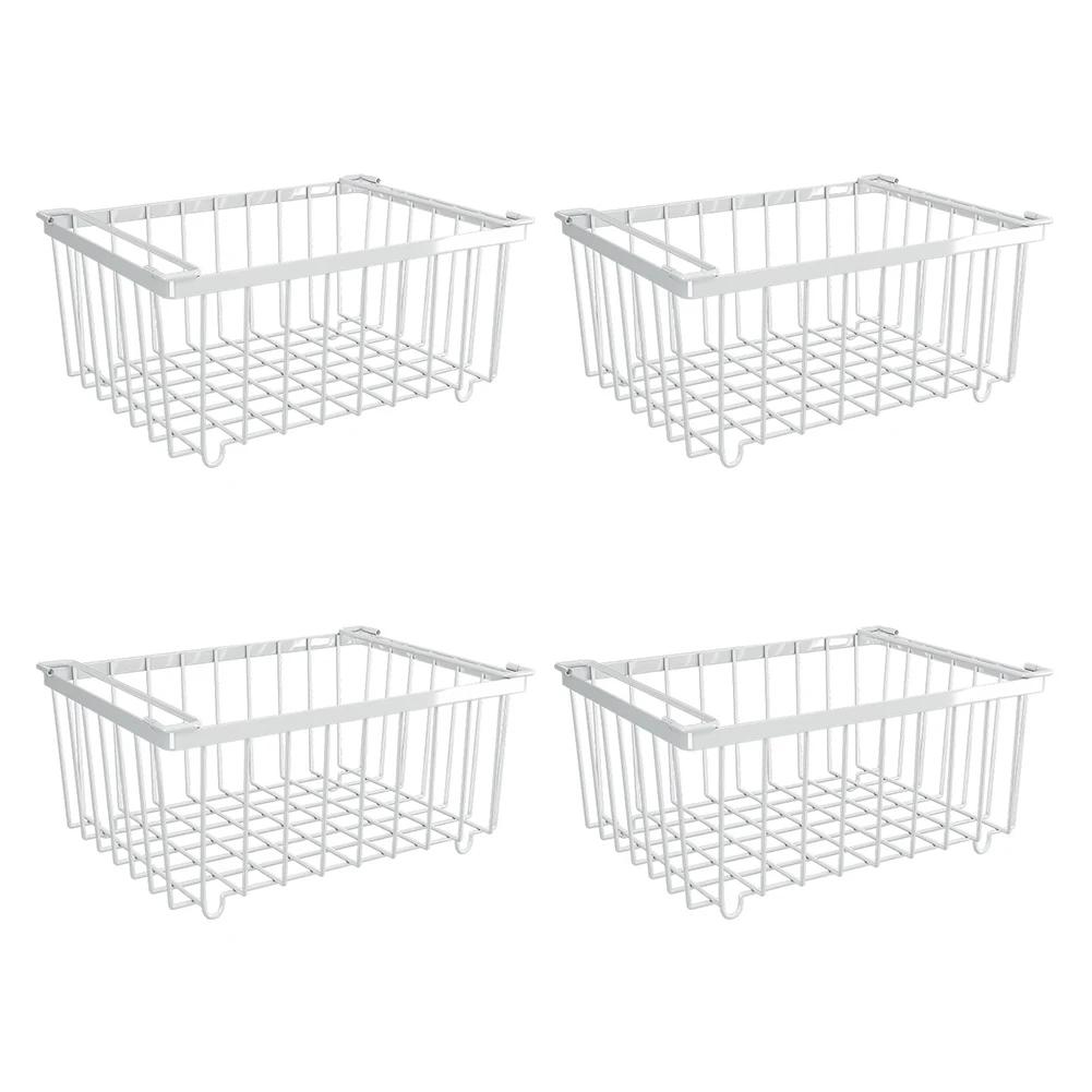 4pcs Stackable Wire Baskets Muti-Purpose Fruit Basket Vegetable Fruit Basket for Pantry Organizers and Storage