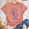 Summer Women's Printed Loose Cotton Plus Size Round Neck Short Sleeved T-Shirts Women’s