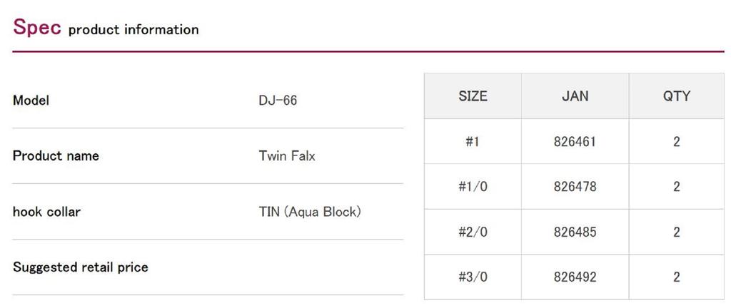 Decoy DJ-66 Twin Falx Assist Hooks Size 3/0 (6492)