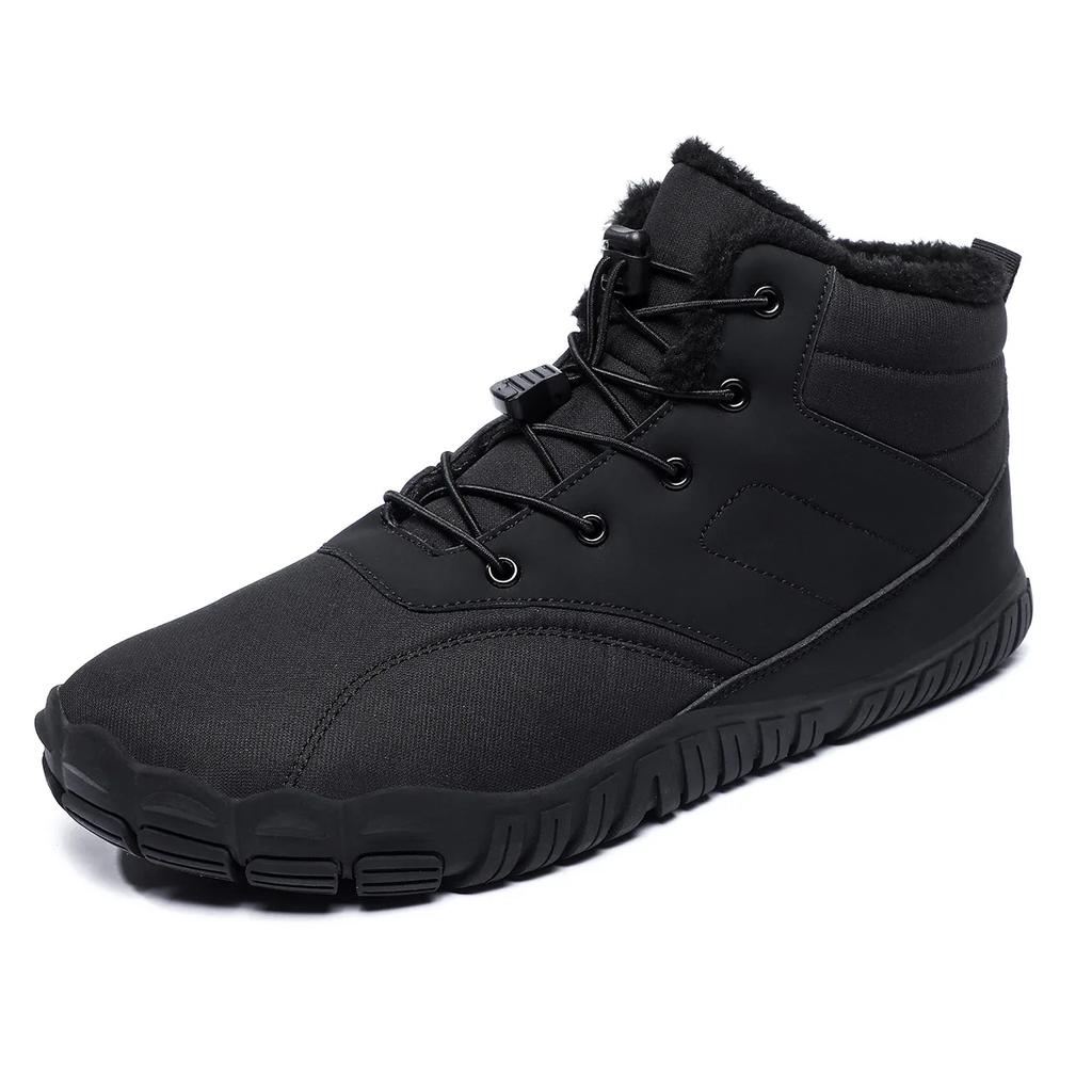 Модные новые зимние ботинки для мужчин, босиком на открытом воздухе, нескользящие, теплые, меховые, повседневные кроссовки, большие размеры, легкие ботильоны, походная обувь