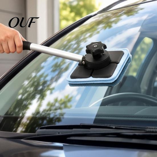 Automotive Glass Maintenance Accessories Magnetic Windshield Cleaning Kit, Double-Sided Car Cleaner with Interior Gadgets Long Telescopic Handle,