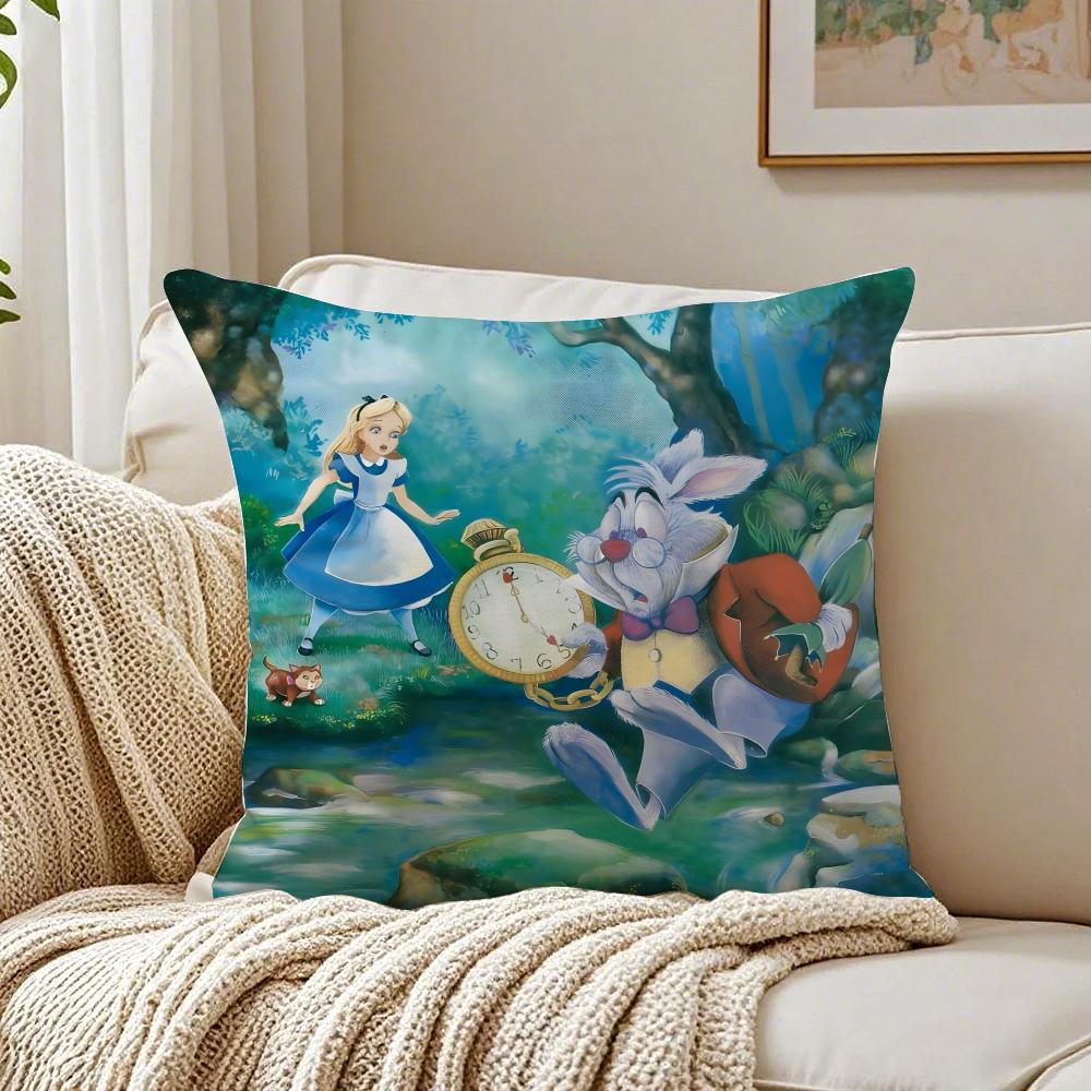 Fairy Tale AAlices Adventures in Wonderland Cushion Cover Pillowcase Antidustmite living Room Sofa Decor Cushion Room