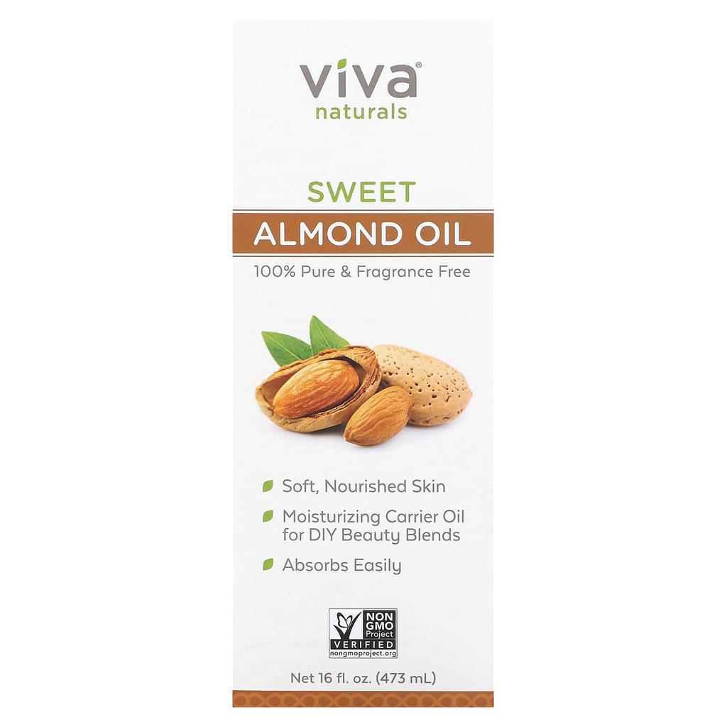 Viva Naturals, Масло сладкого миндаля, 16 жидких унций (473 мл)