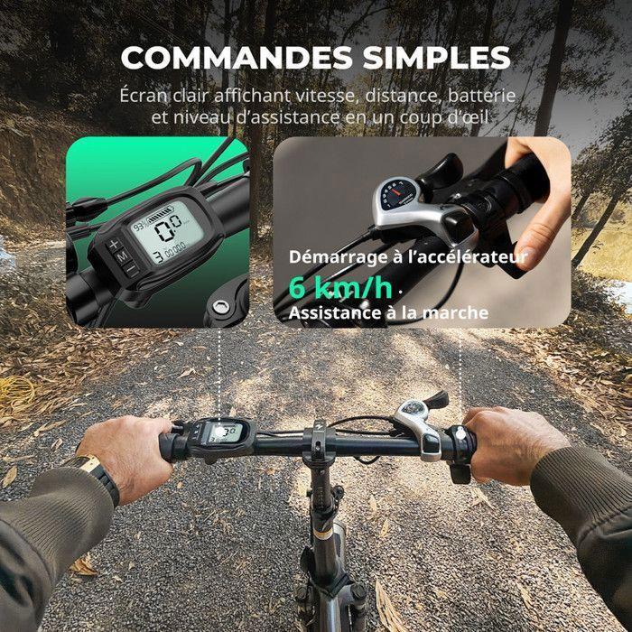 FAFREES F20 - 20" Foldable Electric Bike - 250W Motor - Removable 36V/18Ah 648Wh Battery - 90km Range - Shimano 7 Speeds, Black