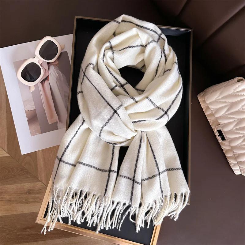 Fashion Plaid Cashmere Warm Scarf New Design Luxury Pashmina Winter Shawl Wraps Bufanda with Tassel Poncho Blanket 2025