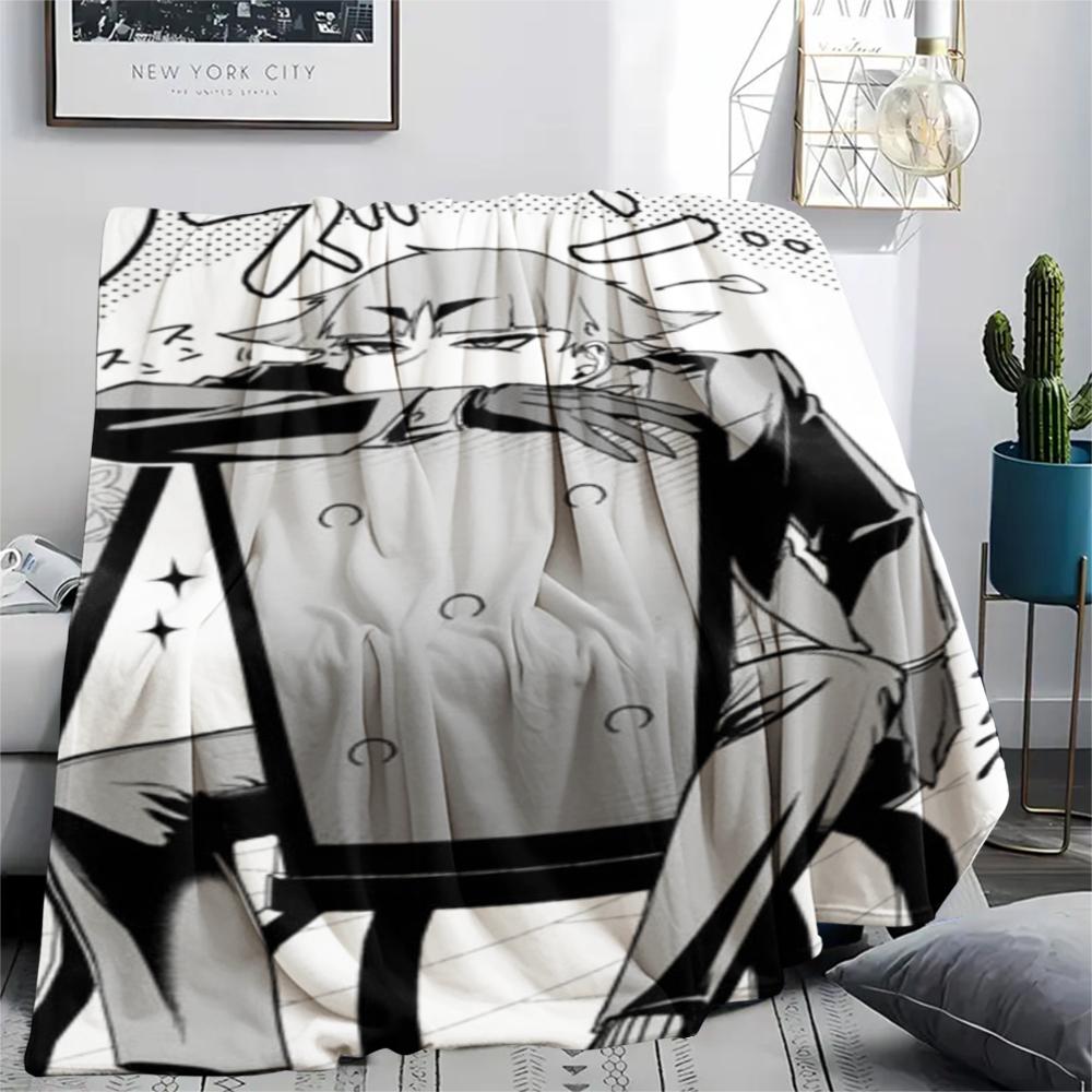 1PC Iruma kun Print Flannel Blanket, High quality Comfortable for All Seasons, Home Decor, Warmth and Comfort, Perfect for Christmas Gifts