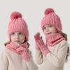 Зимняя шапка, шарф, перчатки, комплект, детские теплые вязаные шапки с помпоном, новая шапочка для малышей, детская уличная