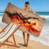 Phoenix rising in flames Print beach towel, quick drying, suitable for travel, outdoor sports, jogging, the beach and swimming, gift