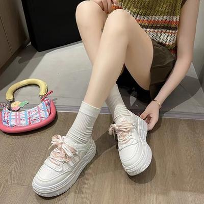 Женские кроссовки на толстой подошве, новые осенние универсальные повседневные белые туфли Niche