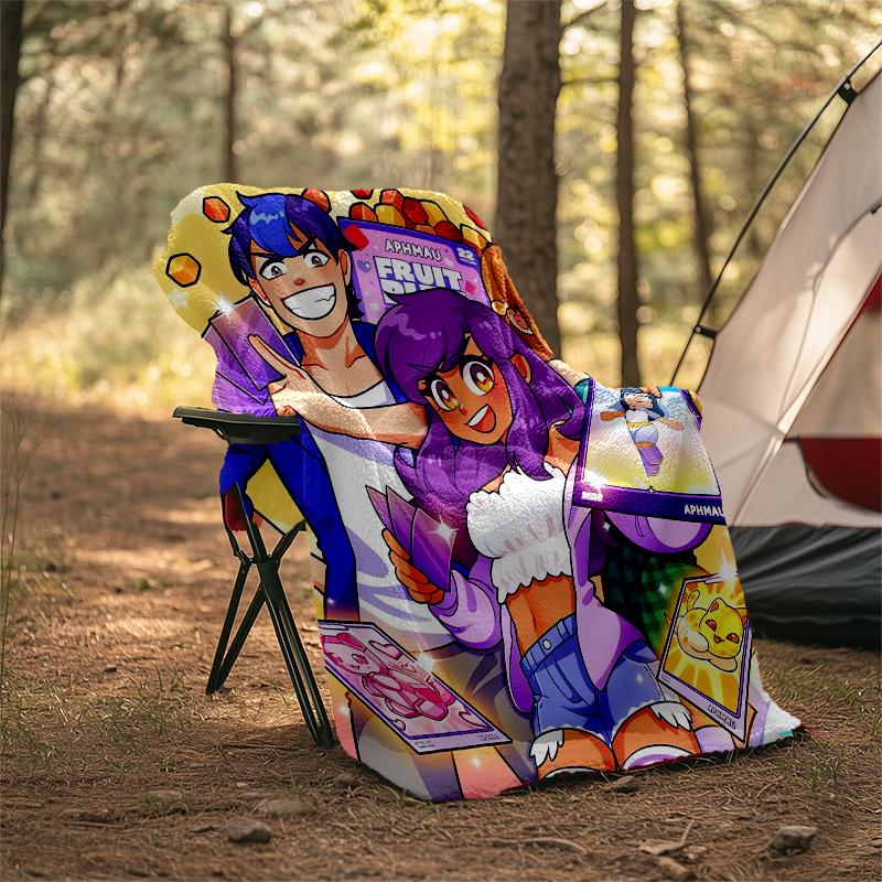 Aphmau Theme Printed Blanket - Perfect for Couch, Bed, Travel & Outdoor Use | Machine Washable, Cozy & Durable.