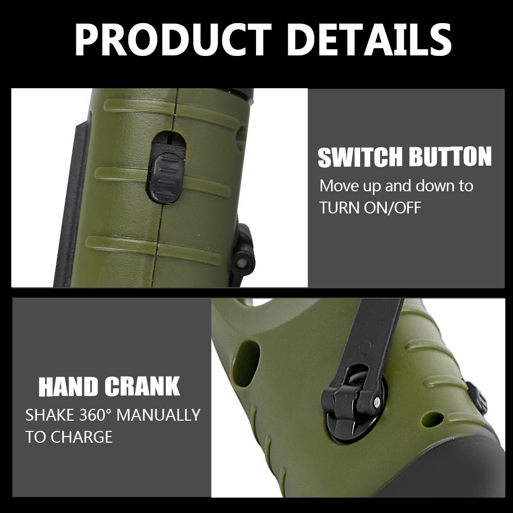 Динамо-машина с ручным приводом Традиционный дизайн для кемпинга на открытом воздухе Альпинизма Светодиодный фонарик Портативный фонарь Фонарь Солнечная энергия Свет для палатки