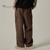 Мужские брюки-карго с несколькими карманами в американском стиле, прямые, широкие, свободные, с завязками на резинке, на талии, для повседневных путешествий