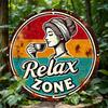 Pc Vintage Round Aluminum Relax Zone Sign  Rustic Metal Wall Art for Home Cafe and Garage Decor