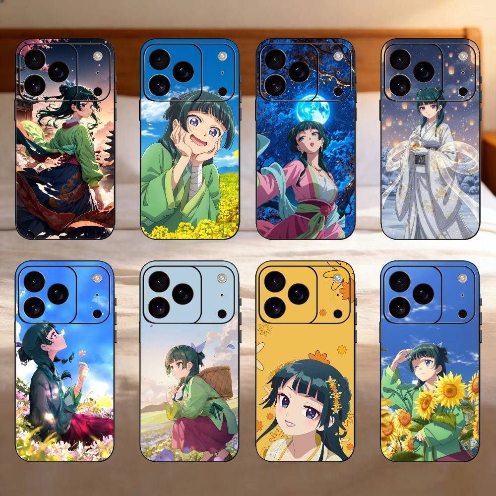 The Apothecary D-Diaries Maomao Phone Case Silicone black Soft For IPhone 17,16,15,14,13,12,11,SE,Plus Pro Max