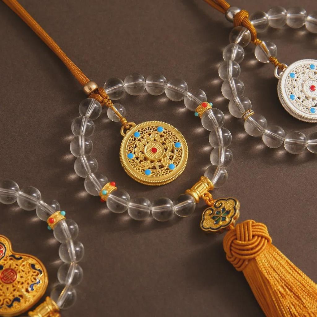 Подвеска из сплава в китайском стиле с гальваническим покрытием для автомобиля с полым древним компасом