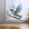 Crystals Skys Bluebirds Stained Art Ornaments,Vibrant 2D Acrylic Colored Birds With Chain,Crystals Birds Hanging Decoration