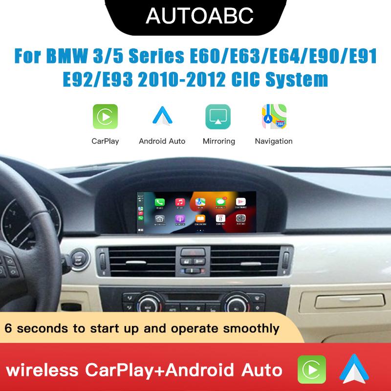 8,8-дюймовый беспроводной экран CarPlay Android Auto для автомобиля, мультимедийная система для BMW 3 5 CIC System, E60/E63/E64/E90/E91/E92/E93 2010-2012