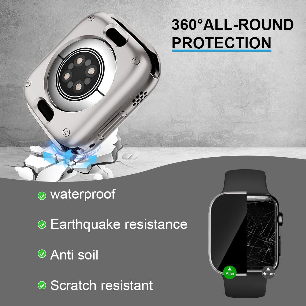 Защитная пленка для Apple Watch Case 42 мм, 46 мм, защитная пленка для экрана, передняя и задняя защитная крышка-бампер для iWatch Serie S10