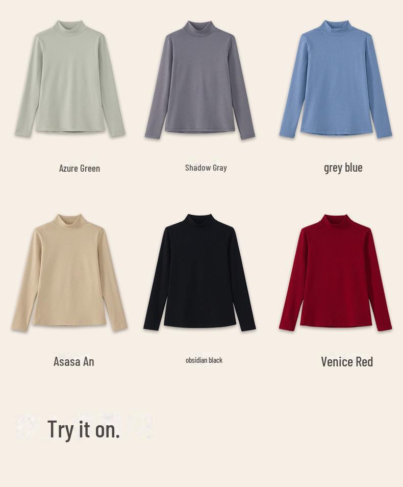 Женская рубашка облегающего кроя из смесовой шерсти со средним вырезом и длинными рукавами на осень/зиму