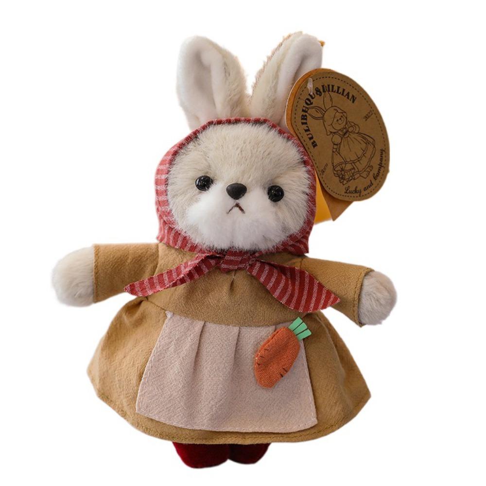 Rabbit Family Bunny Keychain with Clothes Plush Rabbit Key Ring Car Key Chain