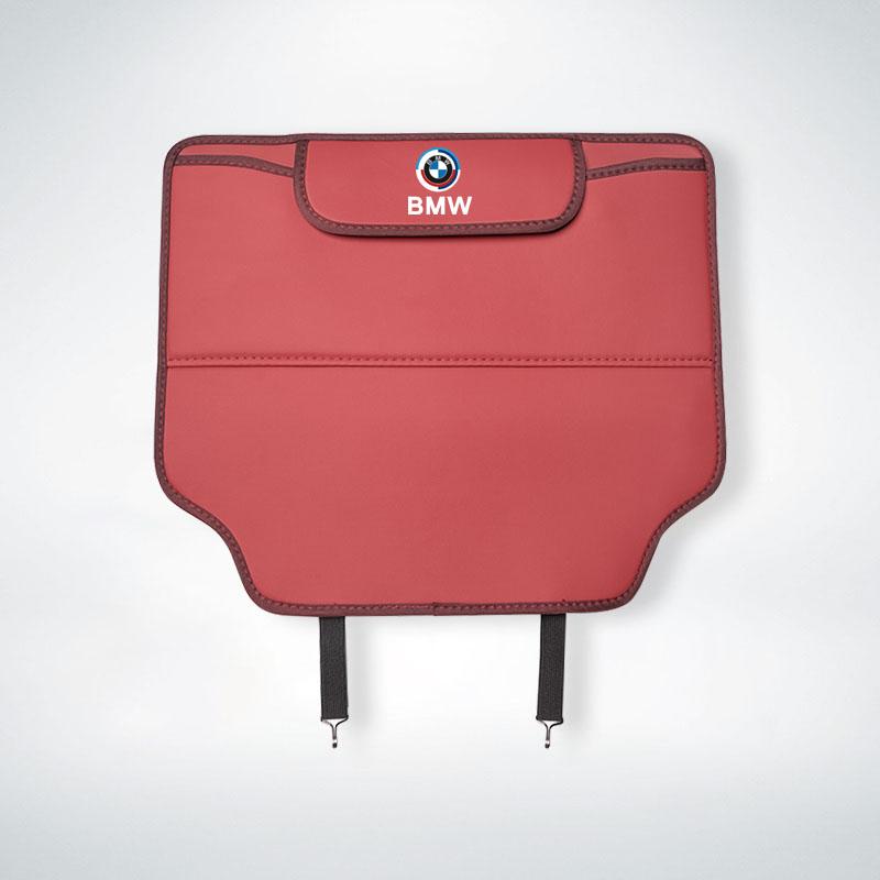 Leather Car Anti-Kick Mat With Storage Bag Auto Accsesories For BMW 50th Anniversary Edition E46 E53 E90 E60 E93 G01 G20 X3 F30