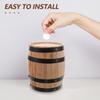 Handmade Oak Barrel Piggy Bank Large Rustic Wooden Money Bank Decorative Vintage Coin Storage Box for Saving Christmas