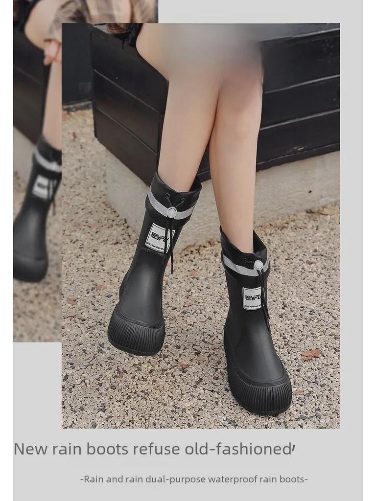 Модные женские водонепроницаемые резиновые сапоги 2024 года — нескользящие, удобные и прочные для кемпинга