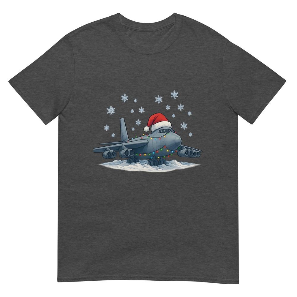 Christmas Lights Wrapped On Air Plane B52 Military Aircraft TShirt