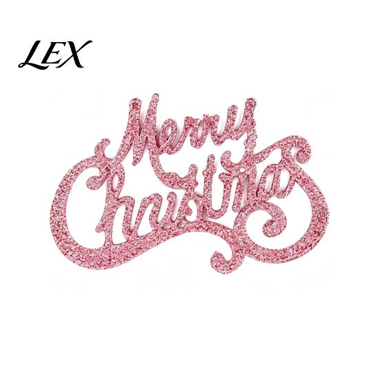 Xmas Tree Hanging Decorations Merry Christmas Letter Sign for Tree, Glitter Plastic Gift Packaging Accessories Ornaments, Sparkling Letters