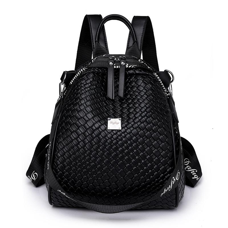 Рюкзак сплошного цвета, женский тканый рюкзак, школьный рюкзак большой емкости