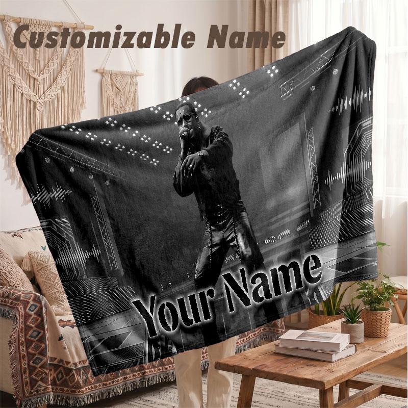 Custom Name Flannel Blanket,Apache 207 Lightweight Warm Bed Blanket For Couch & Holiday Gift
