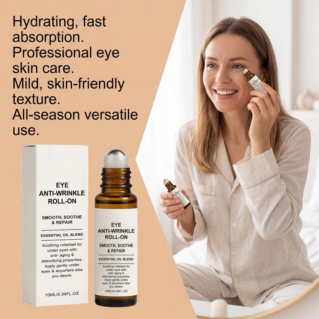 Gentle Portable Eye Roller Massage Moisturizing Refreshing Fast-Absorbing Non-Greasy Daily Eye Care 10ml