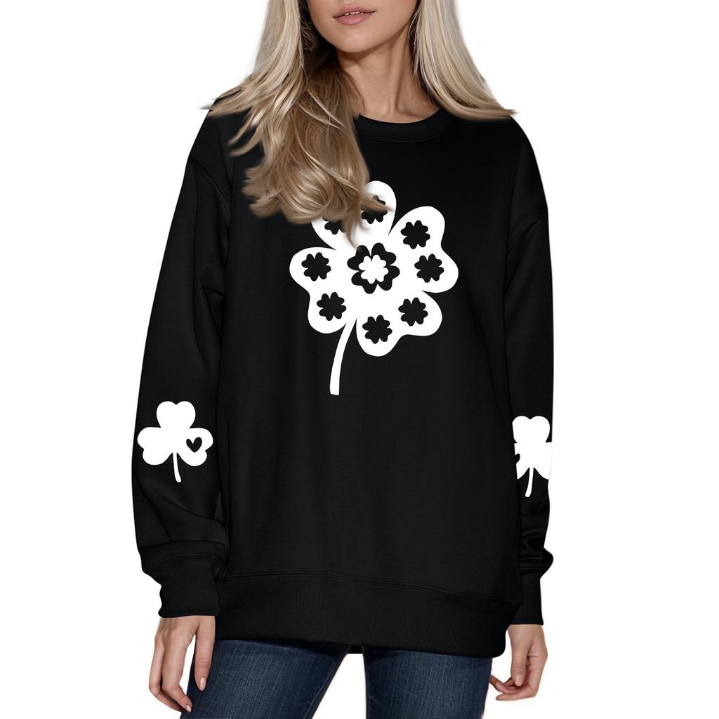 Женская модная повседневная толстовка с длинным рукавом и круглым вырезом