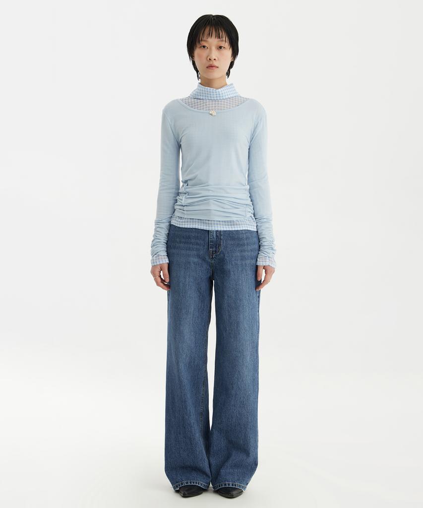 YOUTH Wide Denim Pants (W) - Medium Blue