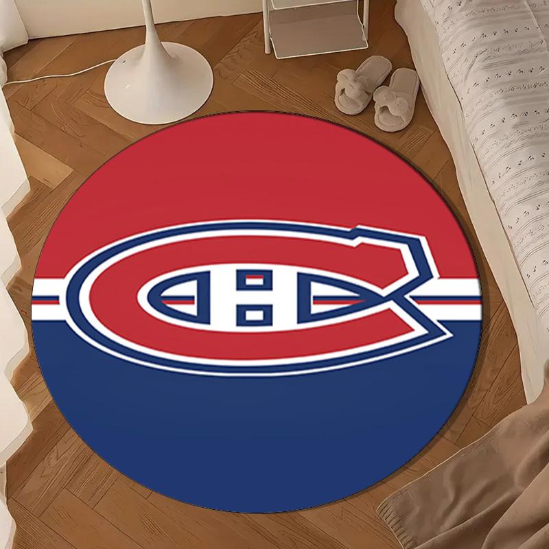 Canadiens Hockey Team Round Rug for Livingroom,Bedroom, Palyroom, Chair Rug, Area rug, Circle Carpet, Large Size Decor Fan Christmas gift