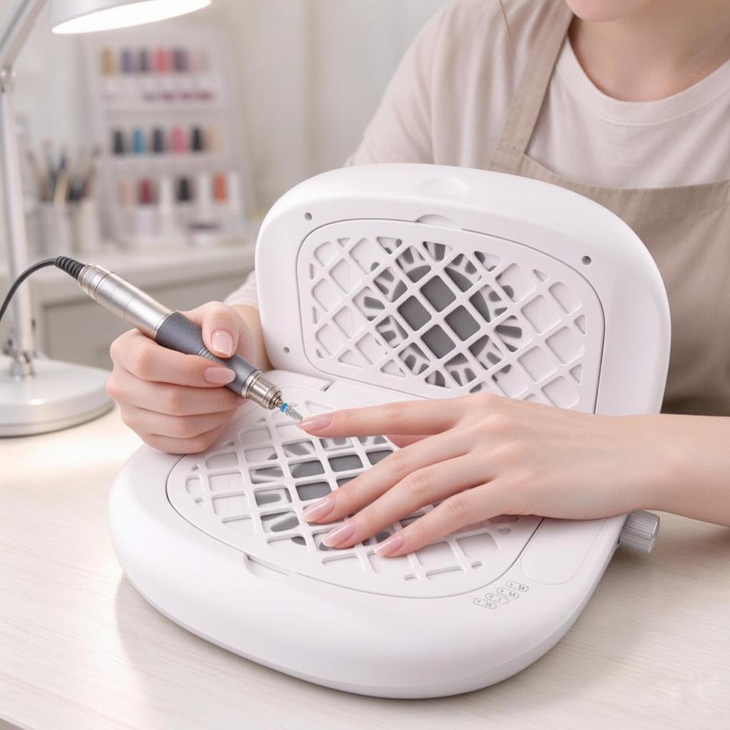 Foldable Tabletop Nail Dust Collector LowProfile Extractor with Speed Control