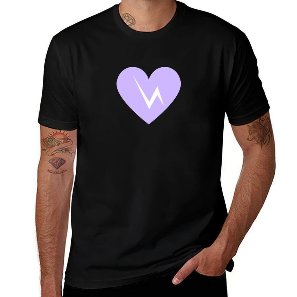 Purple CHAARG Heart TShirt Relaxed Fit Casual Short Sleeve Top