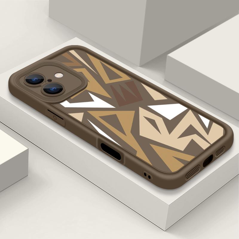 Для iPhone 16 Pro Max 15 Pro 14 Plus 13 12 11 XS XR 8 7 Чехол Ракушка Геометрический принт ТПУ Мягкий Ударопрочный Матовый Чехол для телефона