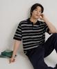 Binpolmen Striped Collar Neck Knit Black