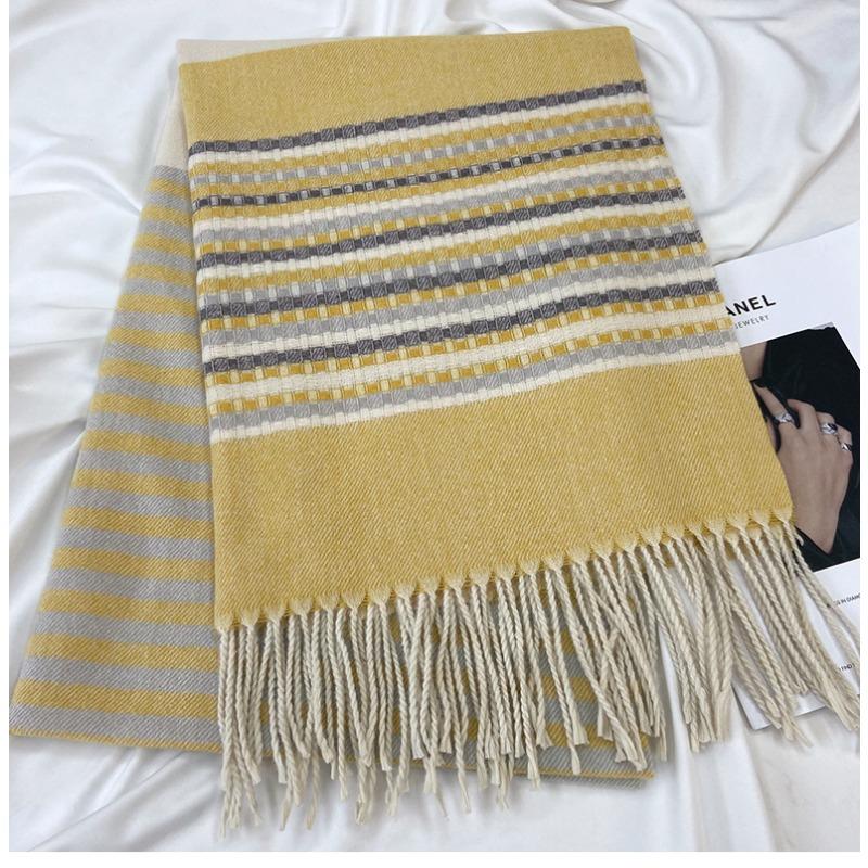 Plaid Tassel Scarf - Soft Imitation Fleece, Warm & Windproof Shawl for Men and Women, Perfect for Autumn and Winter Outdoor Fashion