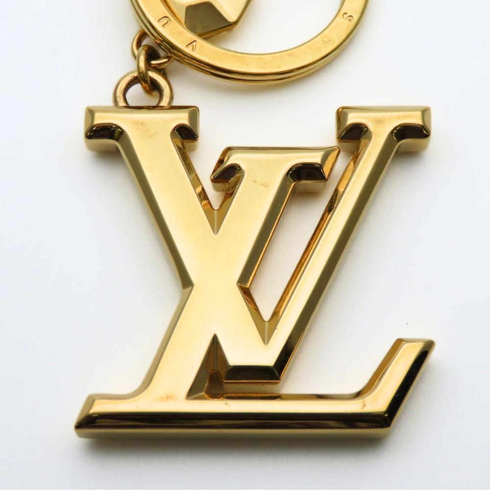 Used LOUIS VUITTON key ring Portocre LV facets M65216 metal gold plating