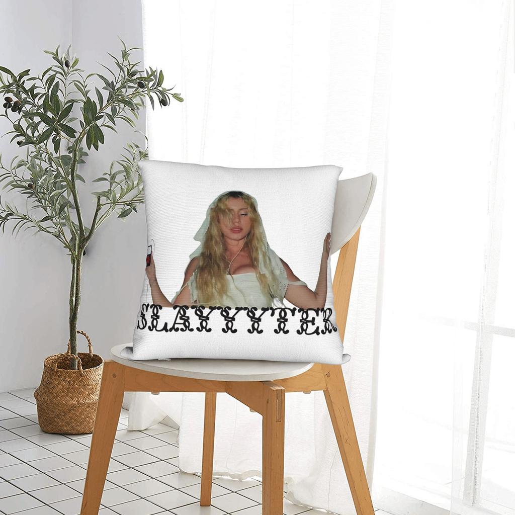 New Singer Slayyyter Merch Pillow Case Novelty Pillow Cover Square Pillowcases For Sofa Bedroom Home Decor