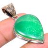 Подвеска из натурального хризопраза из стерлингового серебра 925 пробы в двух тонах 1,77 дюйма M6K68